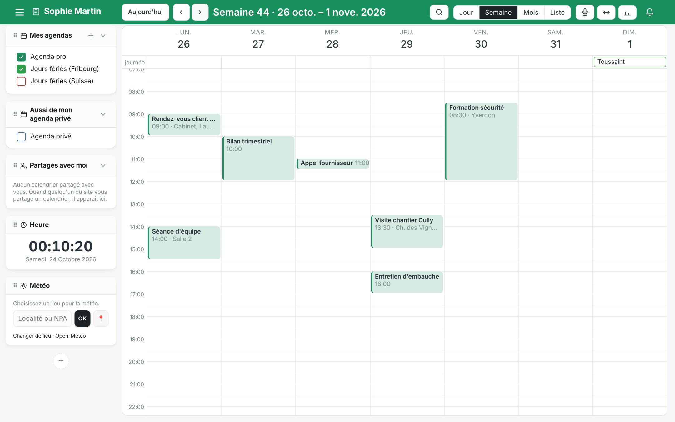Bildschirmfoto von Agenda