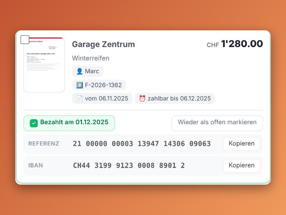 Classeur – QR-Rechnungen zahlbereit
